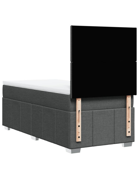 Giroletto a Molle con Materasso Grigio Scuro 80x200 cm Tessuto