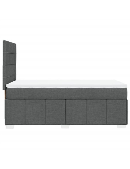 Giroletto a Molle con Materasso Grigio Scuro 80x200 cm Tessuto