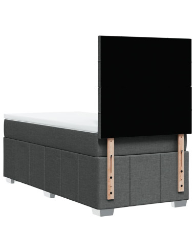 Giroletto a Molle con Materasso Grigio Scuro 80x200 cm Tessuto