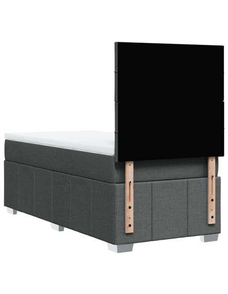 Giroletto a Molle con Materasso Grigio Scuro 80x200 cm Tessuto