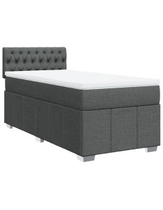 Giroletto a Molle con Materasso Grigio Scuro 80x200 cm Tessuto 2