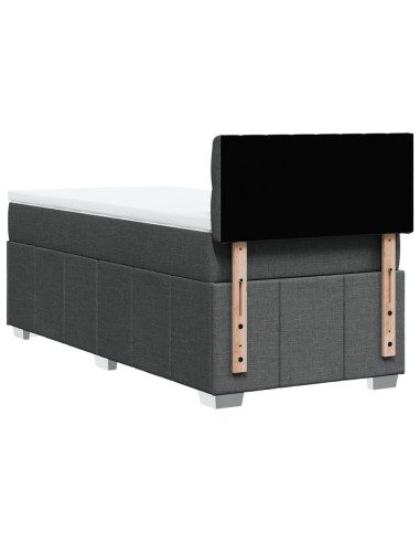Giroletto a Molle con Materasso Grigio Scuro 80x200 cm Tessuto