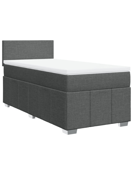 Giroletto a Molle con Materasso Grigio Scuro 80x200 cm Tessuto