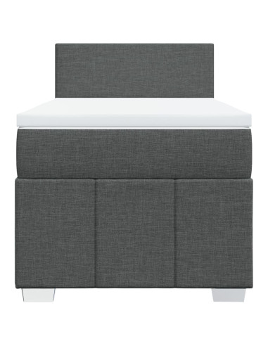 Giroletto a Molle con Materasso Grigio Scuro 80x200 cm Tessuto