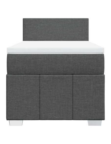 Giroletto a Molle con Materasso Grigio Scuro 80x200 cm Tessuto