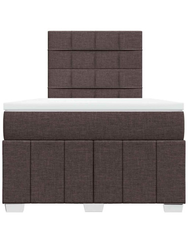 Giroletto a Molle con Materasso Marrone Scuro 120x190cm Tessuto