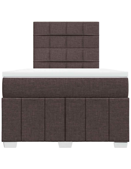 Giroletto a Molle con Materasso Marrone Scuro 120x190cm Tessuto