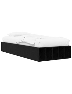 Telaio del letto con storage Rovere Nero 80 x 200 cm 2