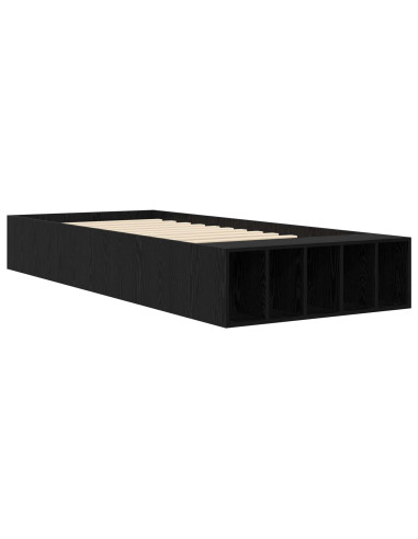 Telaio del letto con storage Rovere Nero 80 x 200 cm