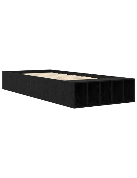 Telaio del letto con storage Rovere Nero 80 x 200 cm