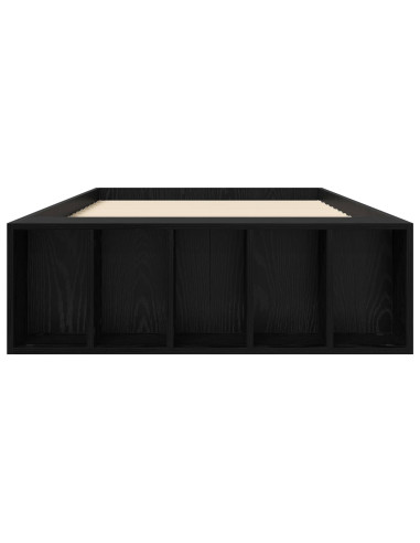 Telaio del letto con storage Rovere Nero 80 x 200 cm