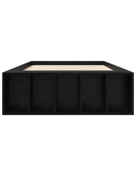 Telaio del letto con storage Rovere Nero 80 x 200 cm