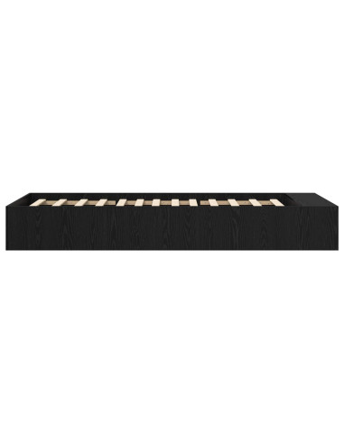Telaio del letto con storage Rovere Nero 80 x 200 cm