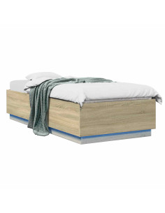Letto con LED Rovere Sonoma 80 x 200 cm Legno ingegnerizzato 2