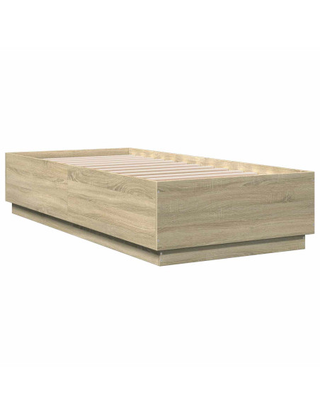 Letto con LED Rovere Sonoma 80 x 200 cm Legno ingegnerizzato