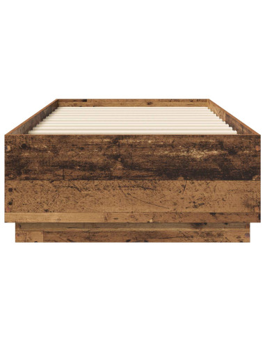 Letto con LED Legno antico 80 x 200 cm Legno ingegnerizzato