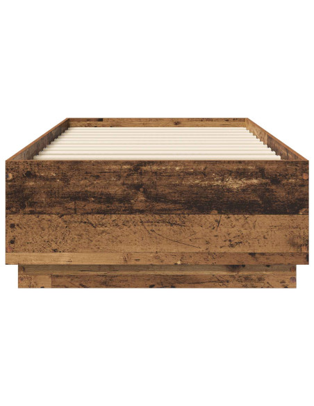 Letto con LED Legno antico 80 x 200 cm Legno ingegnerizzato
