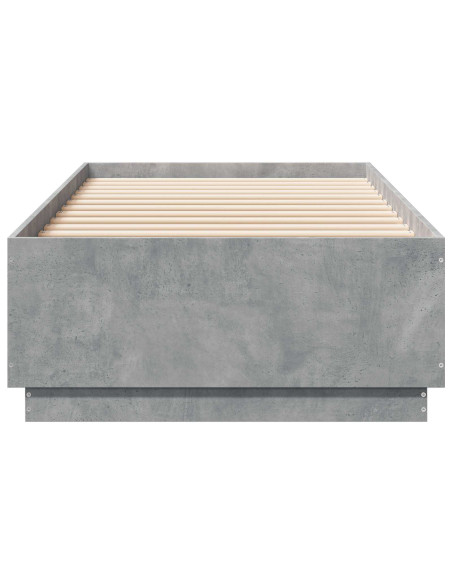 Letto con LED Grigio Cemento 80 x 200 cm Legno ingegnerizzato