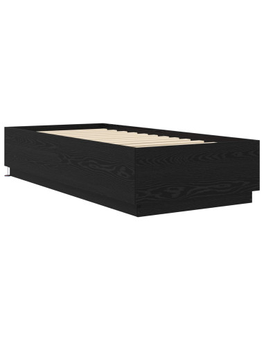 Letto con LED Rovere Nero 80 x 200 cm Legno ingegnerizzato