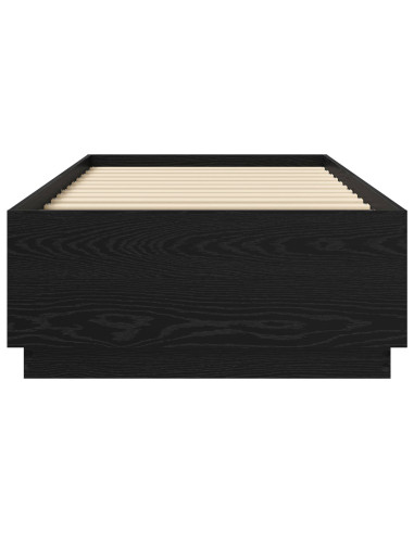 Letto con LED Rovere Nero 80 x 200 cm Legno ingegnerizzato