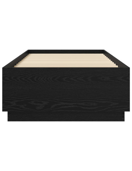 Letto con LED Rovere Nero 80 x 200 cm Legno ingegnerizzato
