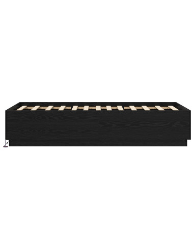 Letto con LED Rovere Nero 80 x 200 cm Legno ingegnerizzato
