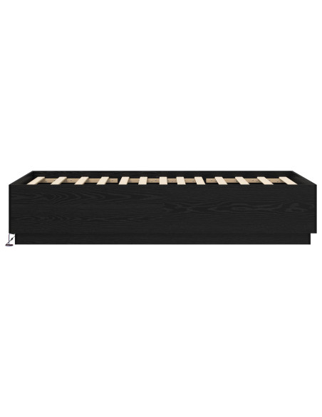 Letto con LED Rovere Nero 80 x 200 cm Legno ingegnerizzato