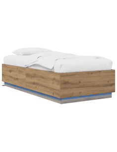 Letto con LED con strisce LED Rovere Artigianale 80 x 200 cm 2