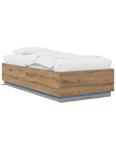 Letto con LED con strisce LED Rovere Artigianale 80 x 200 cm