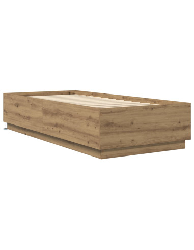 Letto con LED con strisce LED Rovere Artigianale 80 x 200 cm