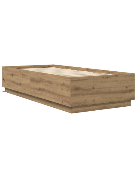 Letto con LED con strisce LED Rovere Artigianale 80 x 200 cm