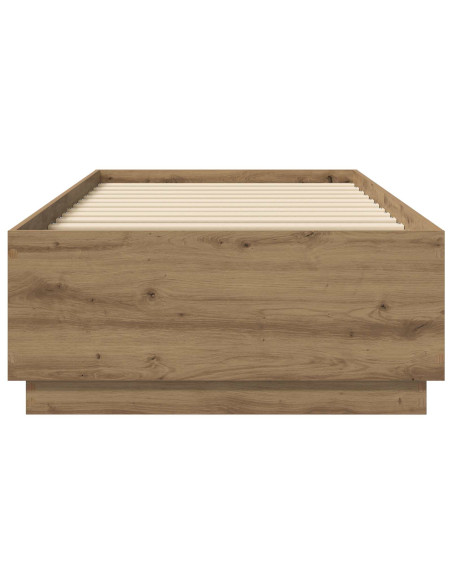 Letto con LED con strisce LED Rovere Artigianale 80 x 200 cm