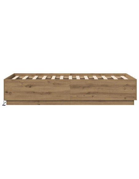 Letto con LED con strisce LED Rovere Artigianale 80 x 200 cm