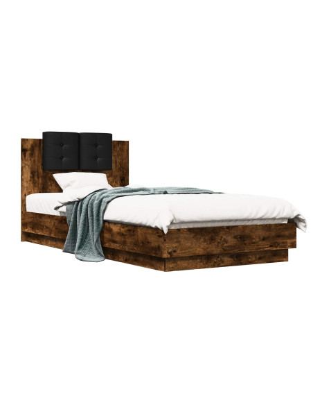 Struttura letto con testata Rovere Fumo 80 x 200 cm