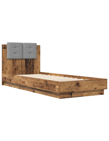 Struttura letto con testata Legno antico 80 x 200 cm