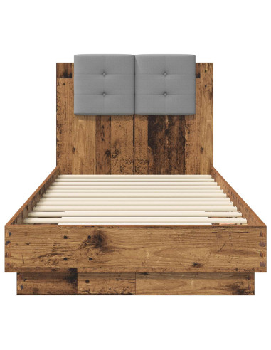 Struttura letto con testata Legno antico 80 x 200 cm