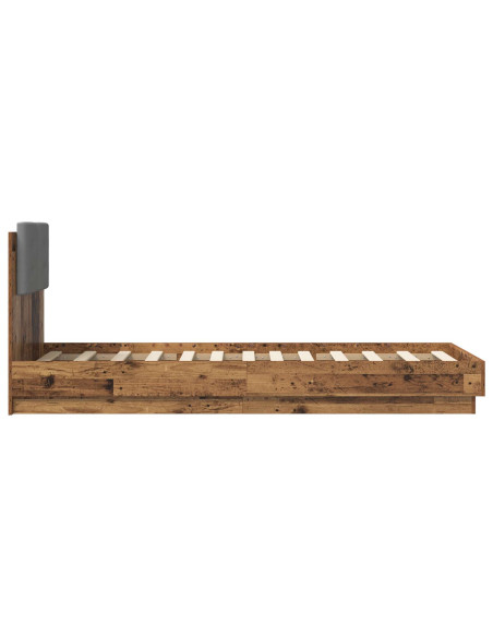 Struttura letto con testata Legno antico 80 x 200 cm