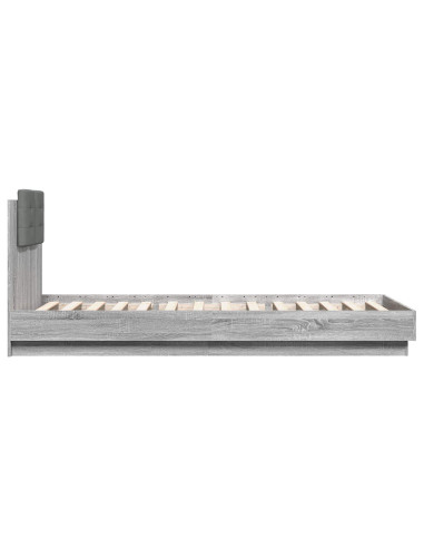 Struttura letto con testata Sonoma grigio 80 x 200 cm