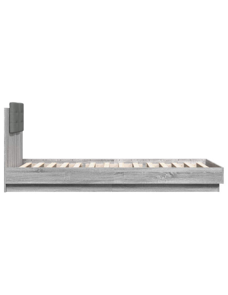 Struttura letto con testata Sonoma grigio 80 x 200 cm