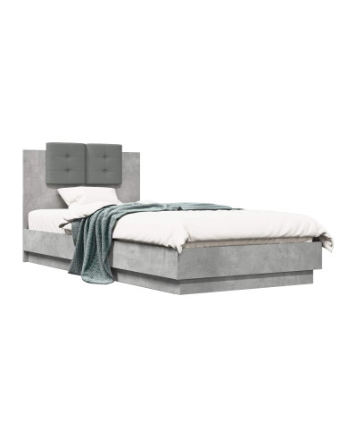 Struttura letto con testata Grigio Cemento 80 x 200 cm