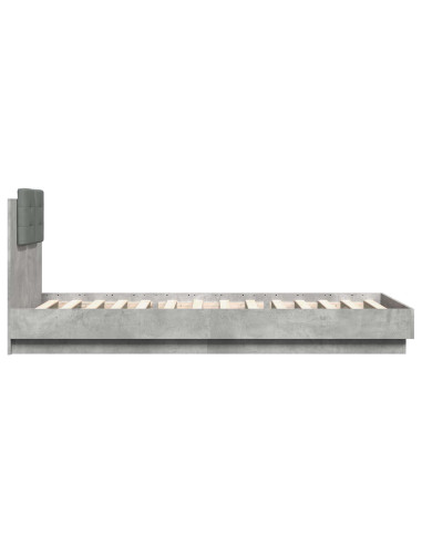 Struttura letto con testata Grigio Cemento 80 x 200 cm