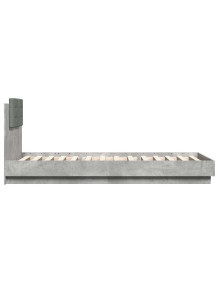 Struttura letto con testata Grigio Cemento 80 x 200 cm
