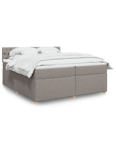 Giroletto a Molle con Materasso Tortora 200x200 cm in Tessuto