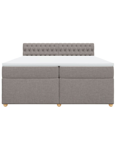 Giroletto a Molle con Materasso Tortora 200x200 cm in Tessuto