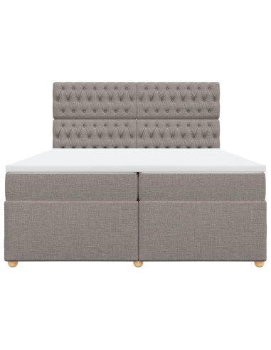 Giroletto a Molle con Materasso Tortora 200x200 cm in Tessuto