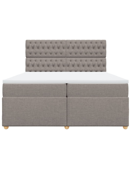 Giroletto a Molle con Materasso Tortora 200x200 cm in Tessuto