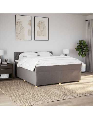 Giroletto a Molle con Materasso Tortora 200x200 cm in Tessuto