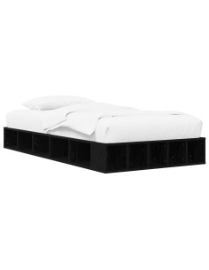Telaio del letto con storage Rovere Nero 80 x 200 cm 2