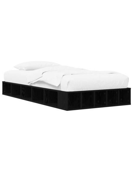 Telaio del letto con storage Rovere Nero 80 x 200 cm