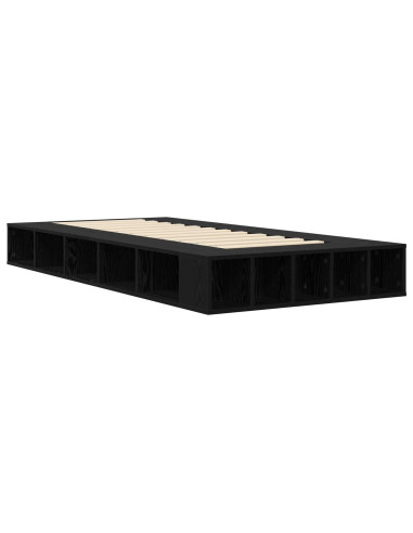 Telaio del letto con storage Rovere Nero 80 x 200 cm